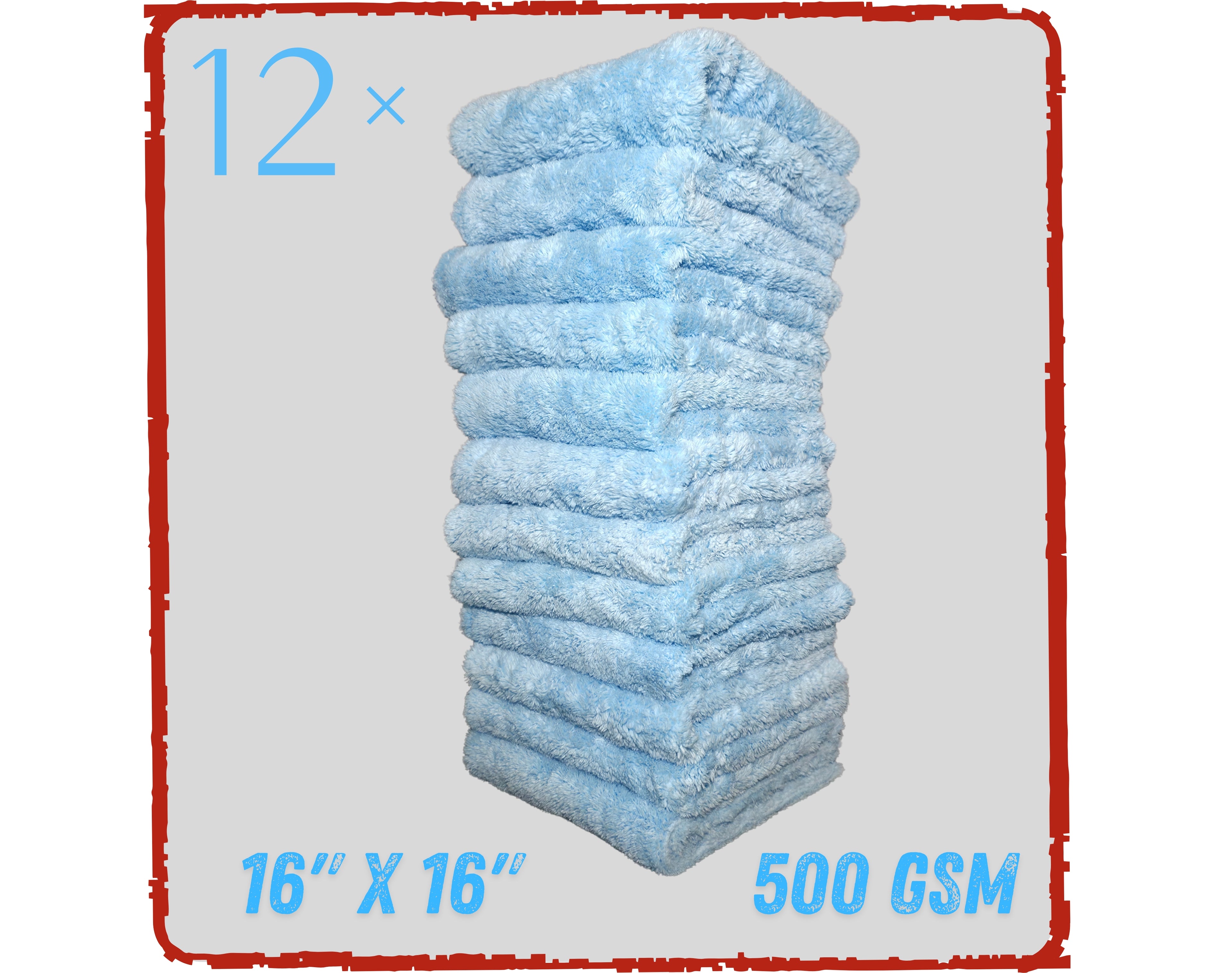16" x 16" ULTRA PLUSH MICROFIBER - 12 PACK