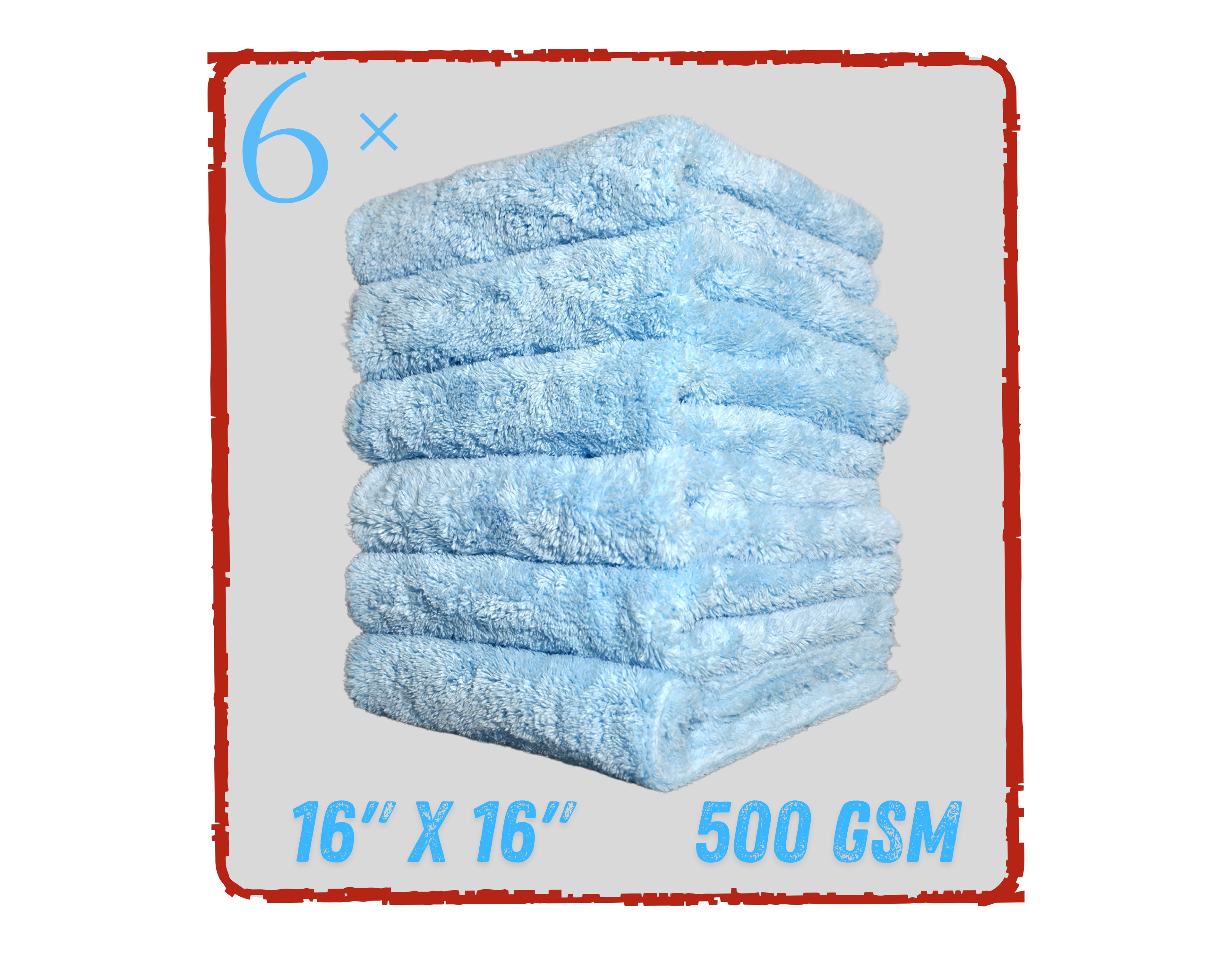 16" x 16" ULTRA PLUSH MICROFIBER - 6 PACK